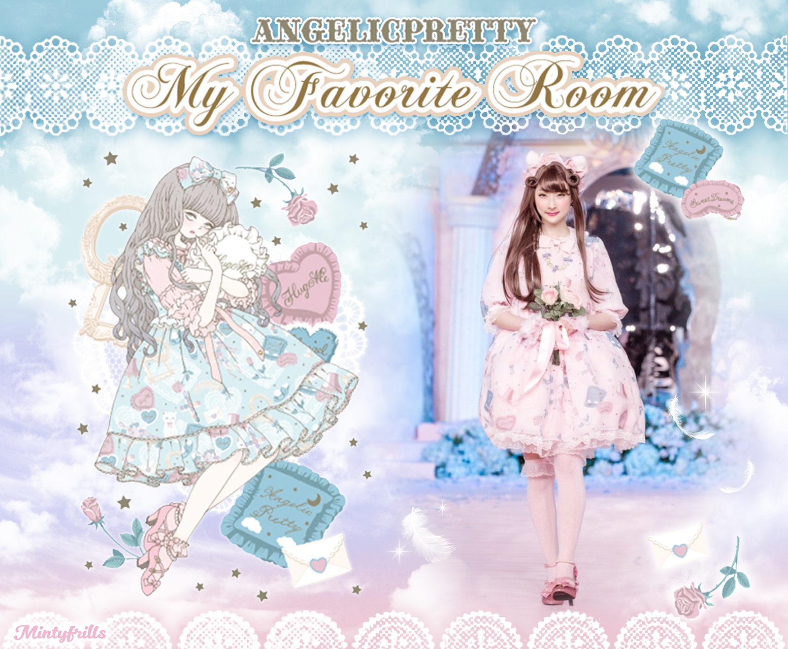 定番得価 Angelic - Angelic Pretty My favorite room JSK＋ヘアバンの ...